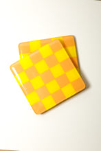 Load image into Gallery viewer, Glass Coaster, Persimmon &amp; Yellow
